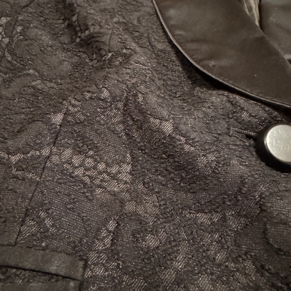 Dark Romantic Academia Whimsigoth Poetcore Black Lace Blazer Satin‎ Collar Sz 10 - Picture 4 of 10